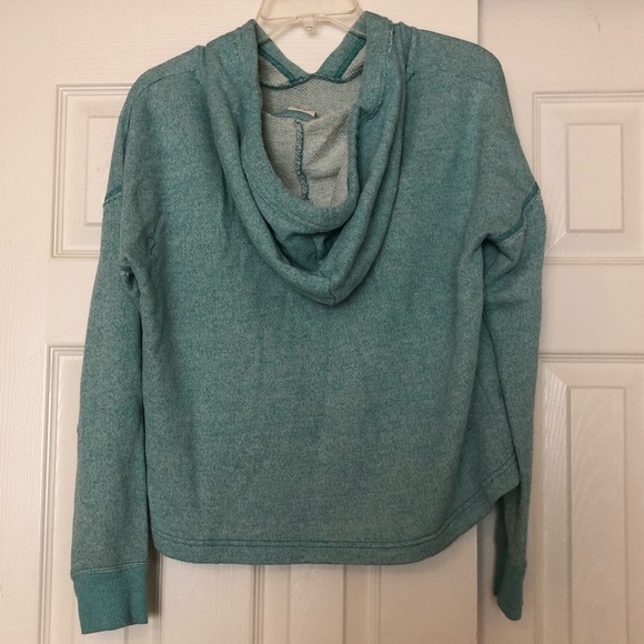 Teal Cropped Hoodie - Picture 4 of 5